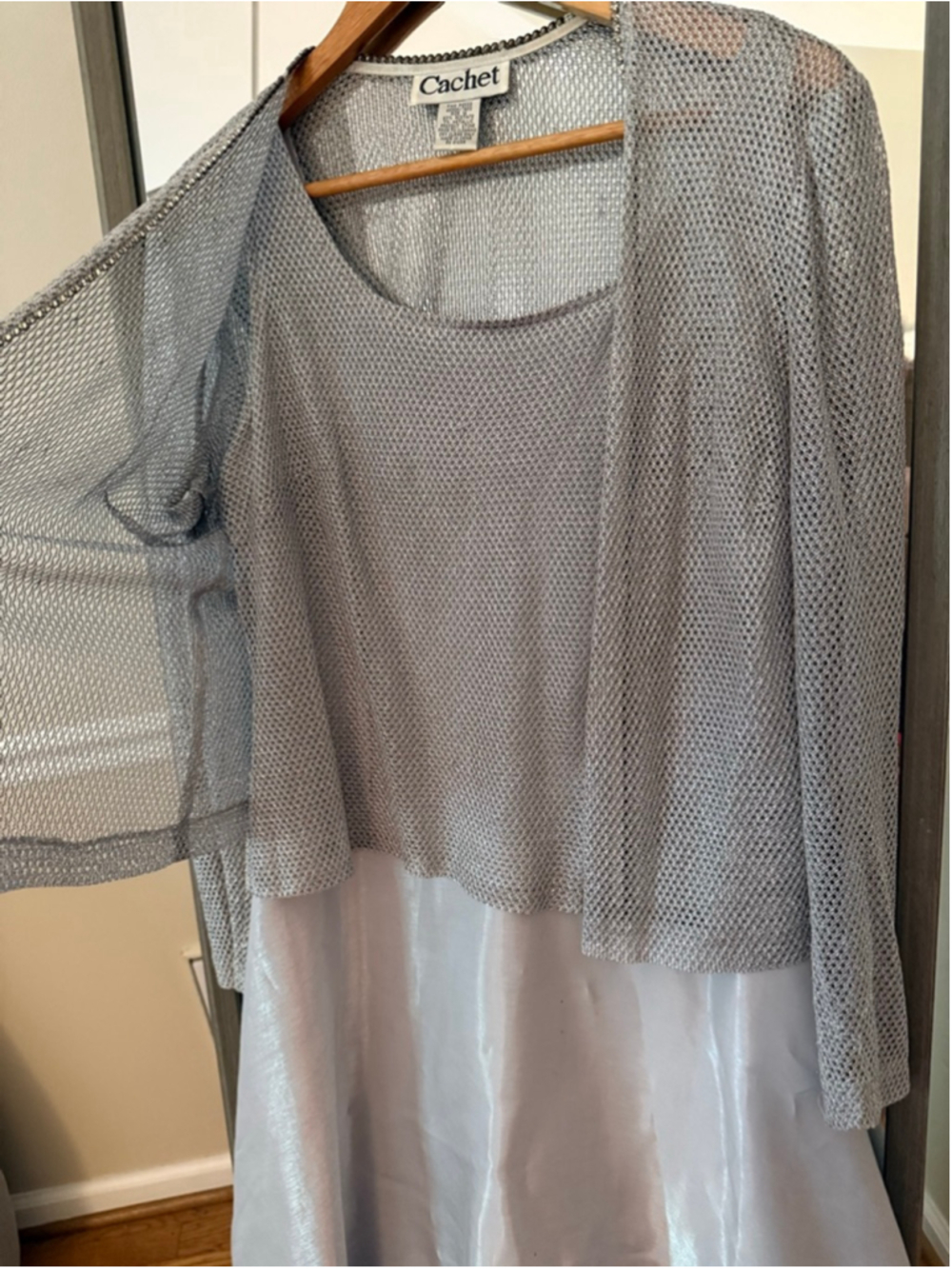 Women's Cachet Silver Two-Piece Dress Set Size 12 - Picture 3 of 6